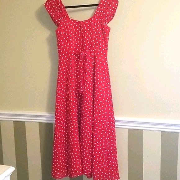 Red & White Polka Dot Dress - Sz 6 - Picture 4 of 8